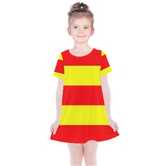 Aust Agder Flag Kids  Simple Cotton Dress by tony4urban