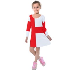 Bologna Flag Kids  Long Sleeve Velvet Dress by tony4urban