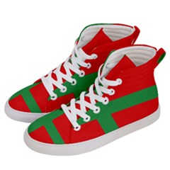 Bornholm Denmark Flag Women s Hi-top Skate Sneakers by tony4urban