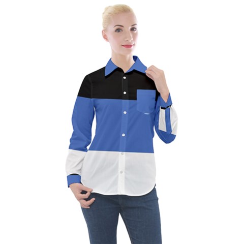 Estonia Women s Long Sleeve Pocket Shirt by tony4urban