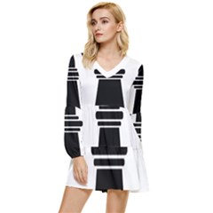 Basel Stadt Tiered Long Sleeve Mini Dress by tony4urban