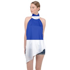 Bratislavsky Flag Halter Asymmetric Satin Top by tony4urban