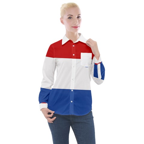 Netherlands Women s Long Sleeve Pocket Shirt by tony4urban