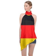 Germany Halter Asymmetric Satin Top by tony4urban