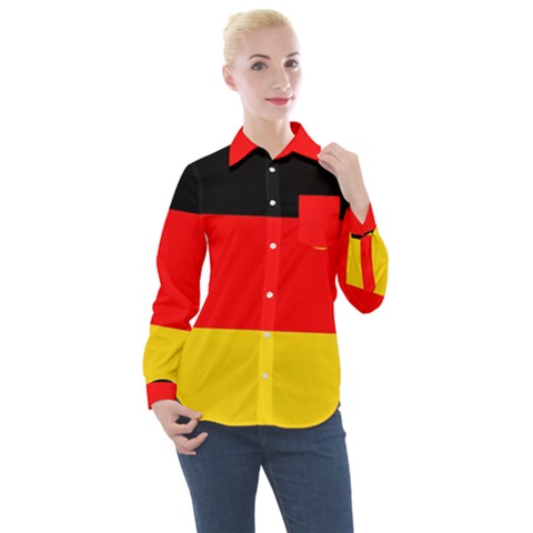 Germany Women s Long Sleeve Pocket Shirt by tony4urban