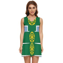 Derbyshire Flag Tiered Sleeveless Mini Dress by tony4urban