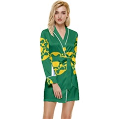 Derbyshire Flag Long Sleeve Satin Robe by tony4urban