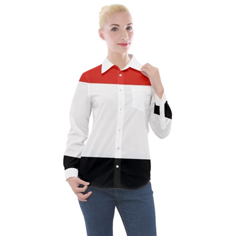 Kujawsko-pomorskie Flag Women s Long Sleeve Pocket Shirt by tony4urban