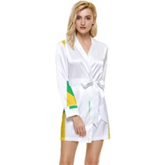 Halaka Flag Long Sleeve Satin Robe by tony4urban