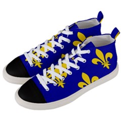 Ile De France Flag Men s Mid-top Canvas Sneakers by tony4urban