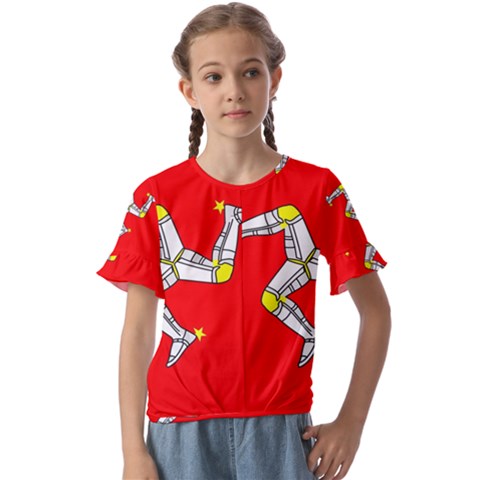 Isle Of Man Kids  Cuff Sleeve Scrunch Bottom Tee by tony4urban