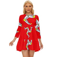 Isle Of Man Long Sleeve Babydoll Dress by tony4urban