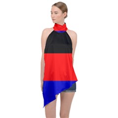 East Frisia Flag Halter Asymmetric Satin Top by tony4urban