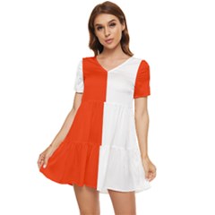 Derry Flag Tiered Short Sleeve Babydoll Dress by tony4urban