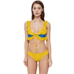 Opolskie Flag Low Cut Ruffle Edge Bikini Set by tony4urban