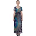 Peacock High Waist Short Sleeve Maxi Dress View1