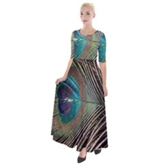 Peacock Half Sleeves Maxi Dress by StarvingArtisan