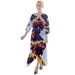 Berwyn Car Kebob Quarter Sleeve Wrap Front Maxi Dress by StarvingArtisan