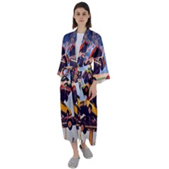 Berwyn Car Kebob Maxi Satin Kimono by StarvingArtisan