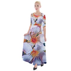 Daisy Painting  Half Sleeves Maxi Dress by StarvingArtisan