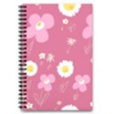 Daisy Flowers Pink White Yellow Dusty Pink 5.5  x 8.5  Notebook View1