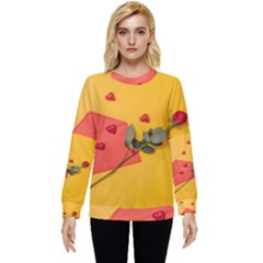 Valentine Day Heart Flower Gift Hidden Pocket Sweatshirt by artworkshop