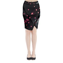 Love Valentine s Day Midi Wrap Pencil Skirt by artworkshop