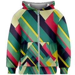 Pattern Abstract Geometric Design Kids  Zipper Hoodie Without Drawstring by danenraven