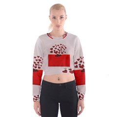 Love Envelope Logo Valentine Cropped Sweatshirt by artworkshop