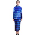 Pattern Blue Logo Turtleneck Maxi Dress View1