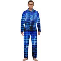 Pattern Blue Logo Men s Long Sleeve Velvet Pocket Pajamas Set by artworkshop