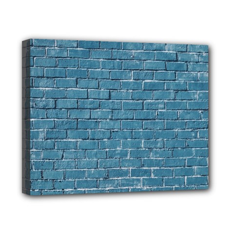 White And Blue Brick Wall Canvas 10  X 8  (stretched) by artworkshop