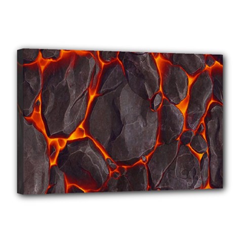 Lava Volcanic Rock Texture Canvas 18  X 12  (stretched) by artworkshop