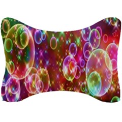 Rainbow Spectrum Bubbles Seat Head Rest Cushion by artworkshop