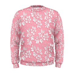 Texture With White Flowers Men s Sweatshirt by artworkshop