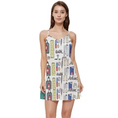 Medical Biology Detail Medicine Psychedelic Science Abstract Abstraction Chemistry Genetics Art Patt Short Frill Dress by Jancukart