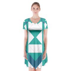 Abstract Pattern T- Shirt Hourglass Pattern Short Sleeve V-neck Flare Dress by maxcute