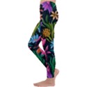 Floral print  Kids  Lightweight Velour Leggings View2