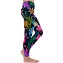 Floral print  Kids  Lightweight Velour Leggings View3