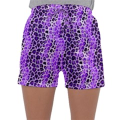 Purple Leopard  Sleepwear Shorts by DinkovaArt