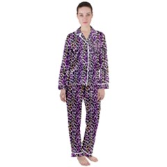 Leopard Women s Long Sleeve Satin Pajamas Set	 by DinkovaArt