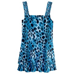 Blue Leopard Kids  Layered Skirt Swimsuit by DinkovaArt