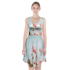 Cosmos Flower Blossom In Garden Racerback Midi Dress by artworkshop