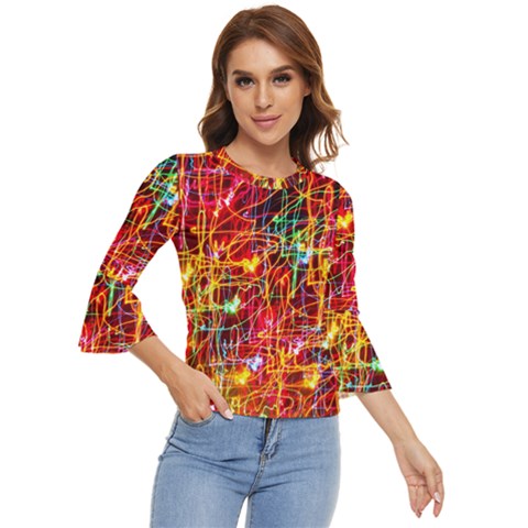 Design Art Pattern Bell Sleeve Top by artworkshop