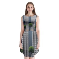 Exterior Building Pattern Sleeveless Chiffon Dress   by artworkshop