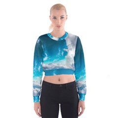 Landscape Sky Clouds Hd Wallpaper Cropped Sweatshirt by artworkshop