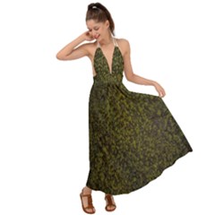 Green Grunge Background Backless Maxi Beach Dress by artworkshop