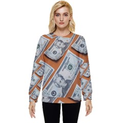 Money Pattern Hidden Pocket Sweatshirt by artworkshop