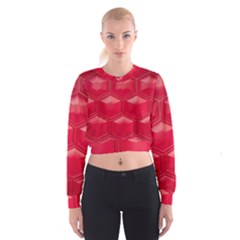 Red Textured Wall Cropped Sweatshirt by artworkshop