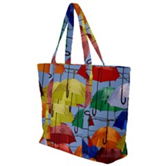 Umbrellas Colourful Zip Up Canvas Bag by artworkshop